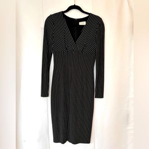 David Meister Black Pinstripe Dress